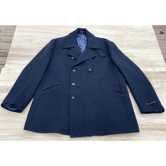 John Varvatos USA Premium Tailored Peacoat Men's Blue Size: XXL‎ Classic Luxury